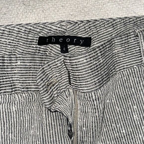 Theory pinstripe cropped cigarette pants | Sz 4 - Picture 4 of 5